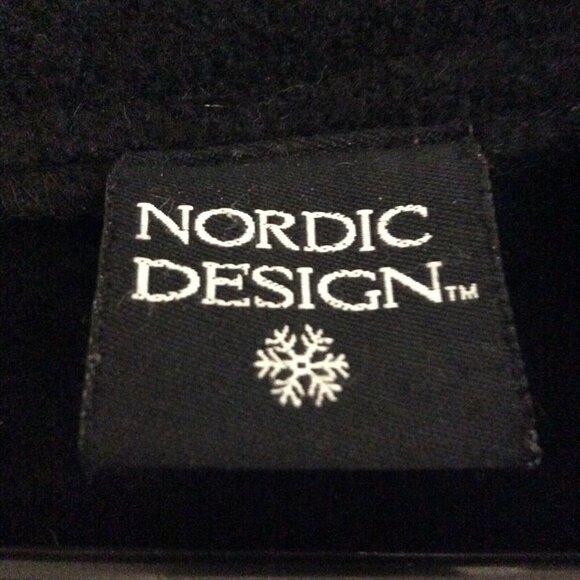 NORDIC design womens coat sz large black 100% wool - Picture 10 of 12